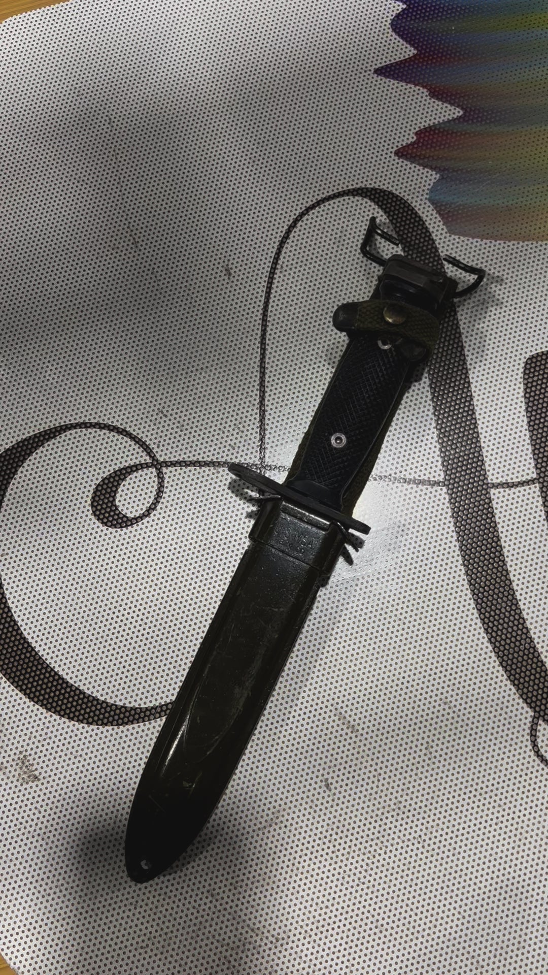 Vintage US Military M7 Bayonet Knife by Conetta with USM81A Scabbard - Collectible