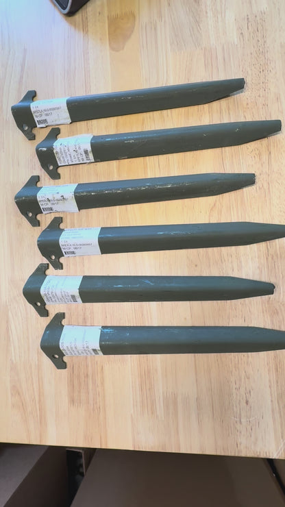 Heavy-Duty Military Grade 12" Aluminum Tent Stakes - 6 Pack (Green)