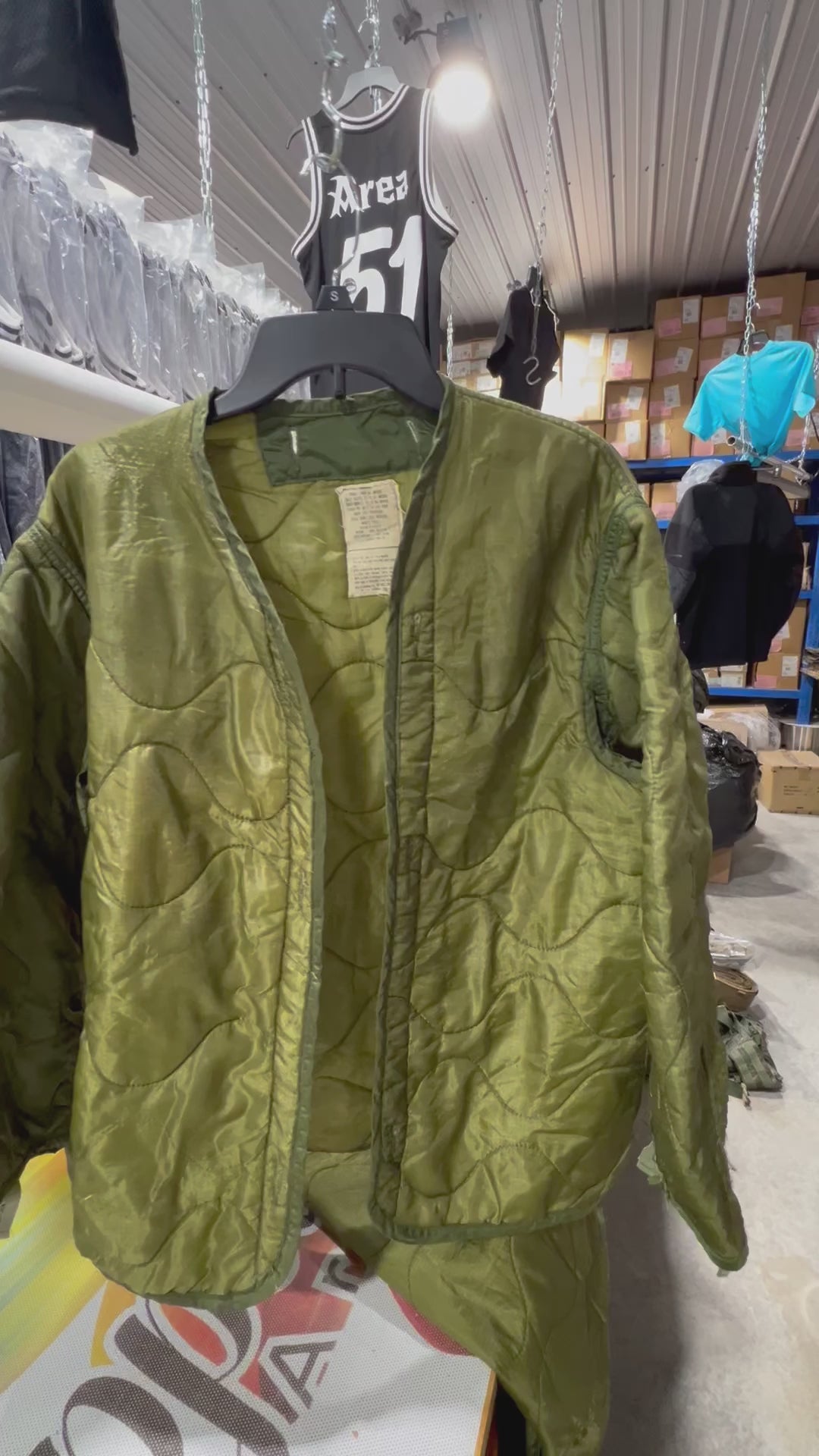 Vintage US Military M65 Field Jacket Liner - Nylon Cold Weather Insulation