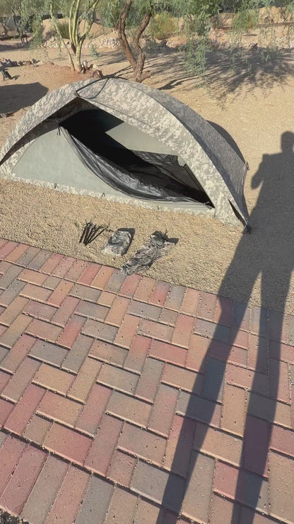 US Military Combat Shelter - One Person ACU Digital Tent Made in USA Damaged