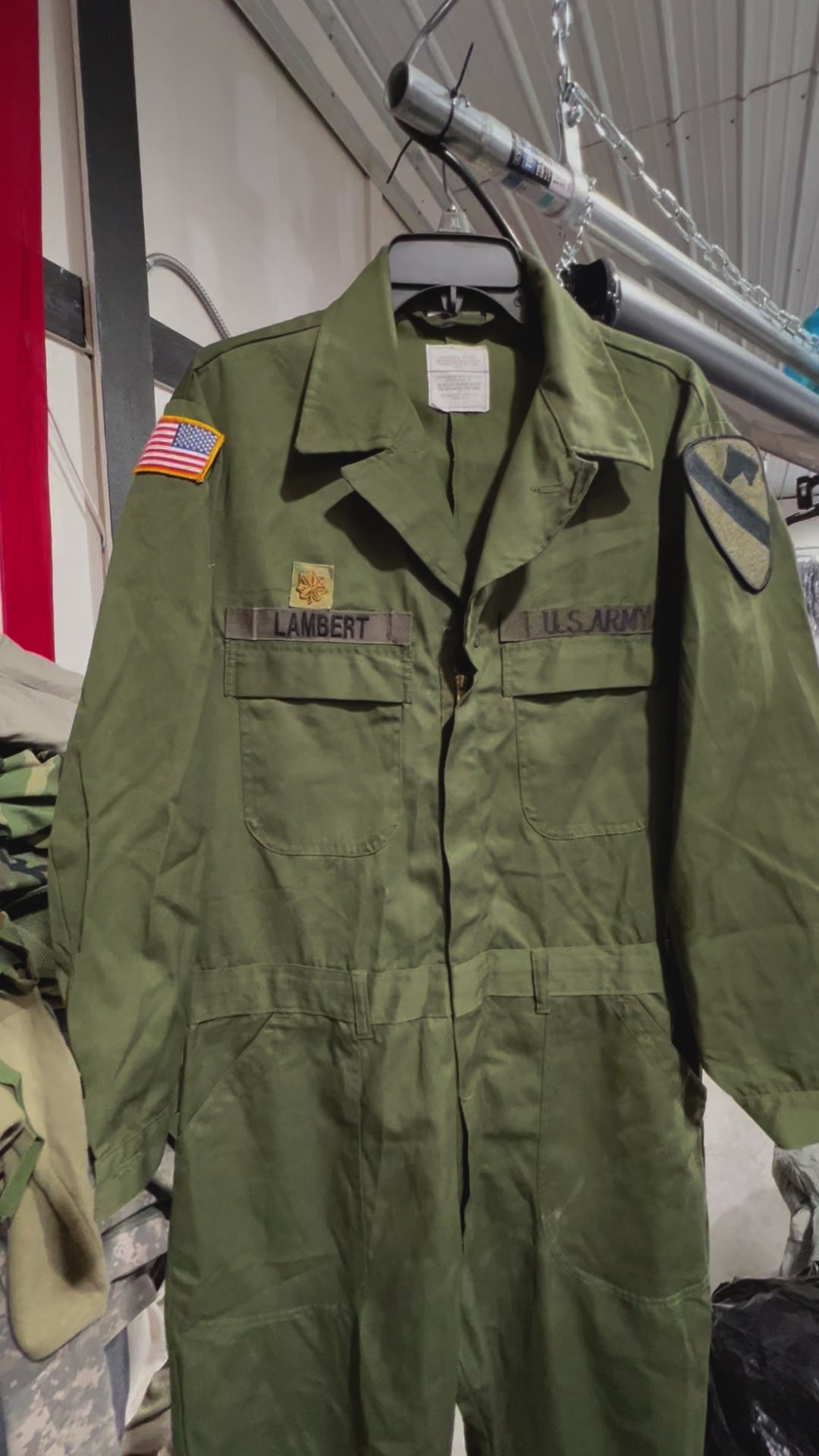 Authentic Vintage US Military Utility Coveralls with Original Patches - Size 44R