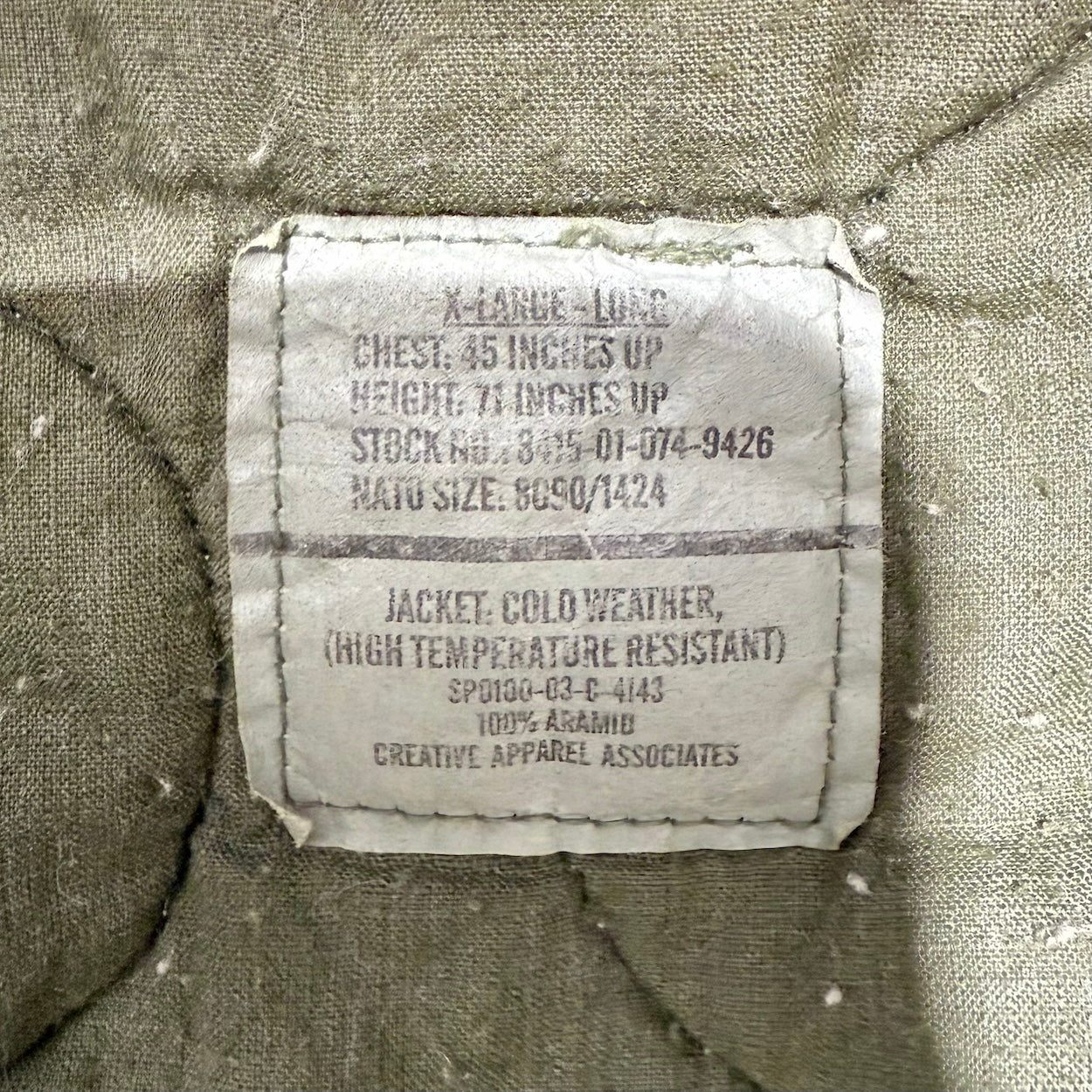 Vintage US Army CVC Aramid Combat Coat XL Long Military Jacket