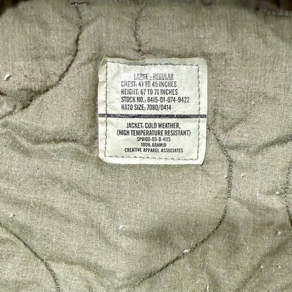 Vintage US Army Aramid Coat CVC Combat Vehicle Coat Large