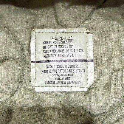 Vintage US Army CVC Aramid Combat Coat XL Long Military Jacket