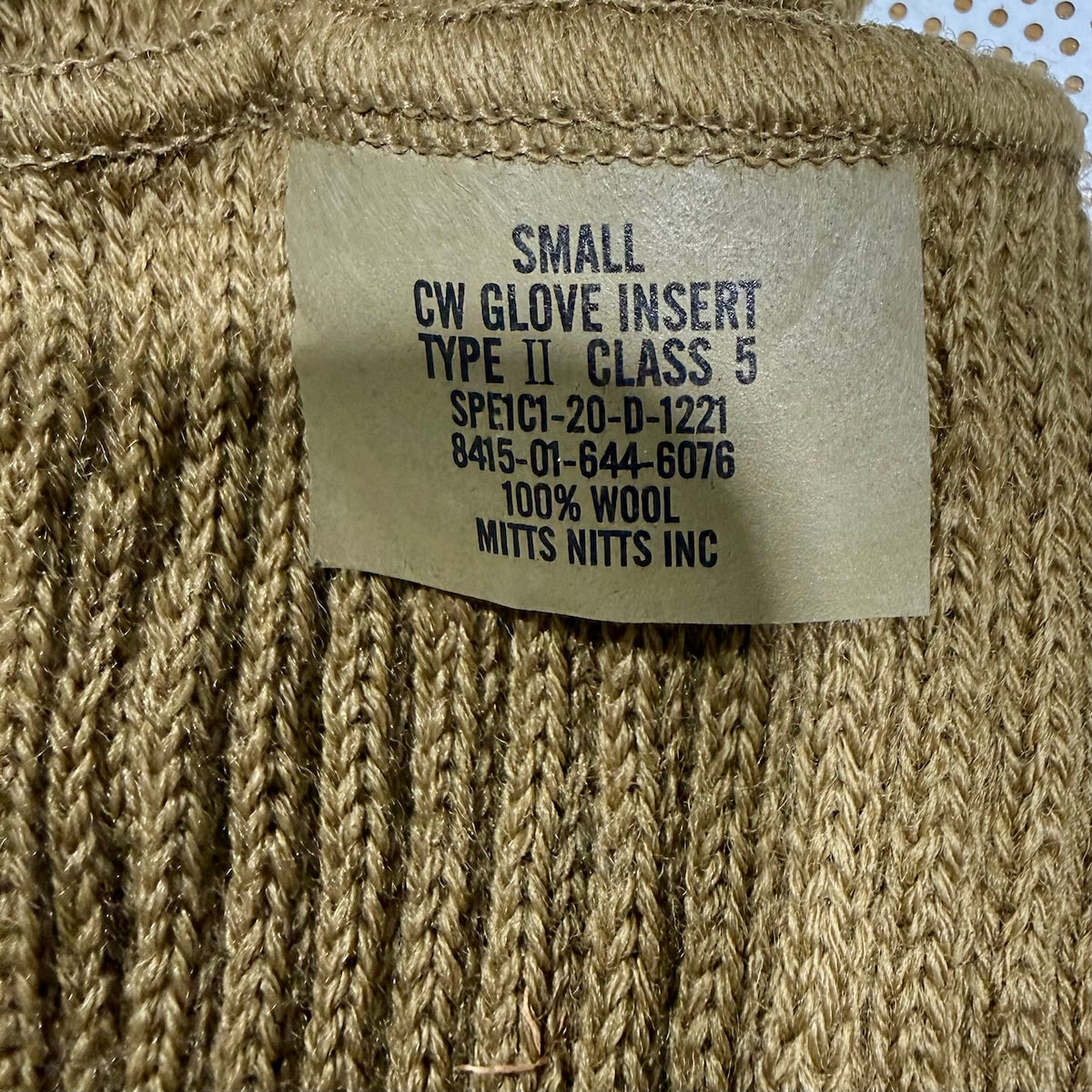 US Army Cold Weather Wool Glove Liners - Coyote Tan - Used