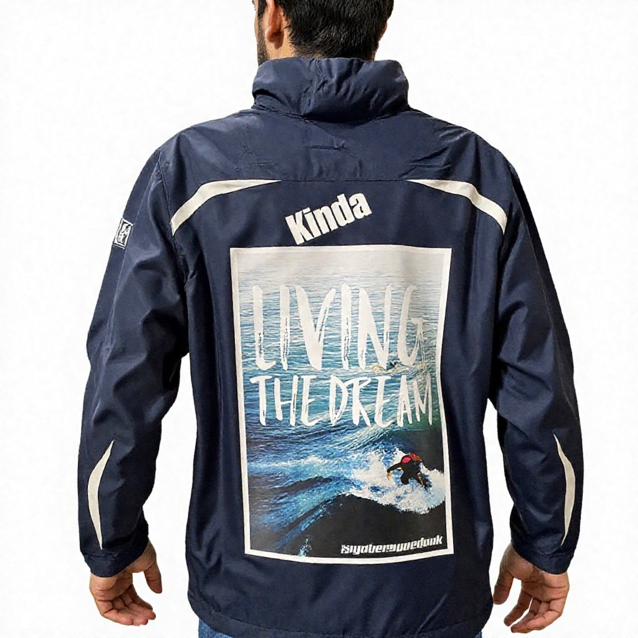 Men's Lined Windbreaker Jacket with Roll-Away Hood & Pockets by Spyderpunk Sports