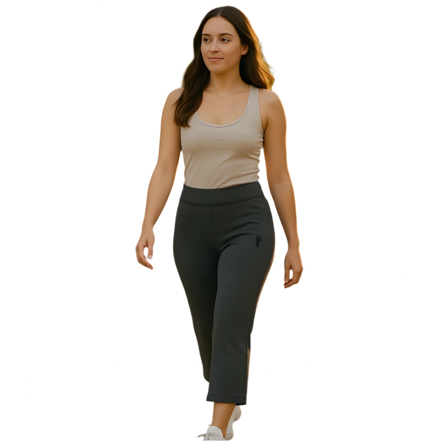 Women's Gray Casual Yoga Pants with Embroidered Spyderpunk Logo - Sizes SM-2XL