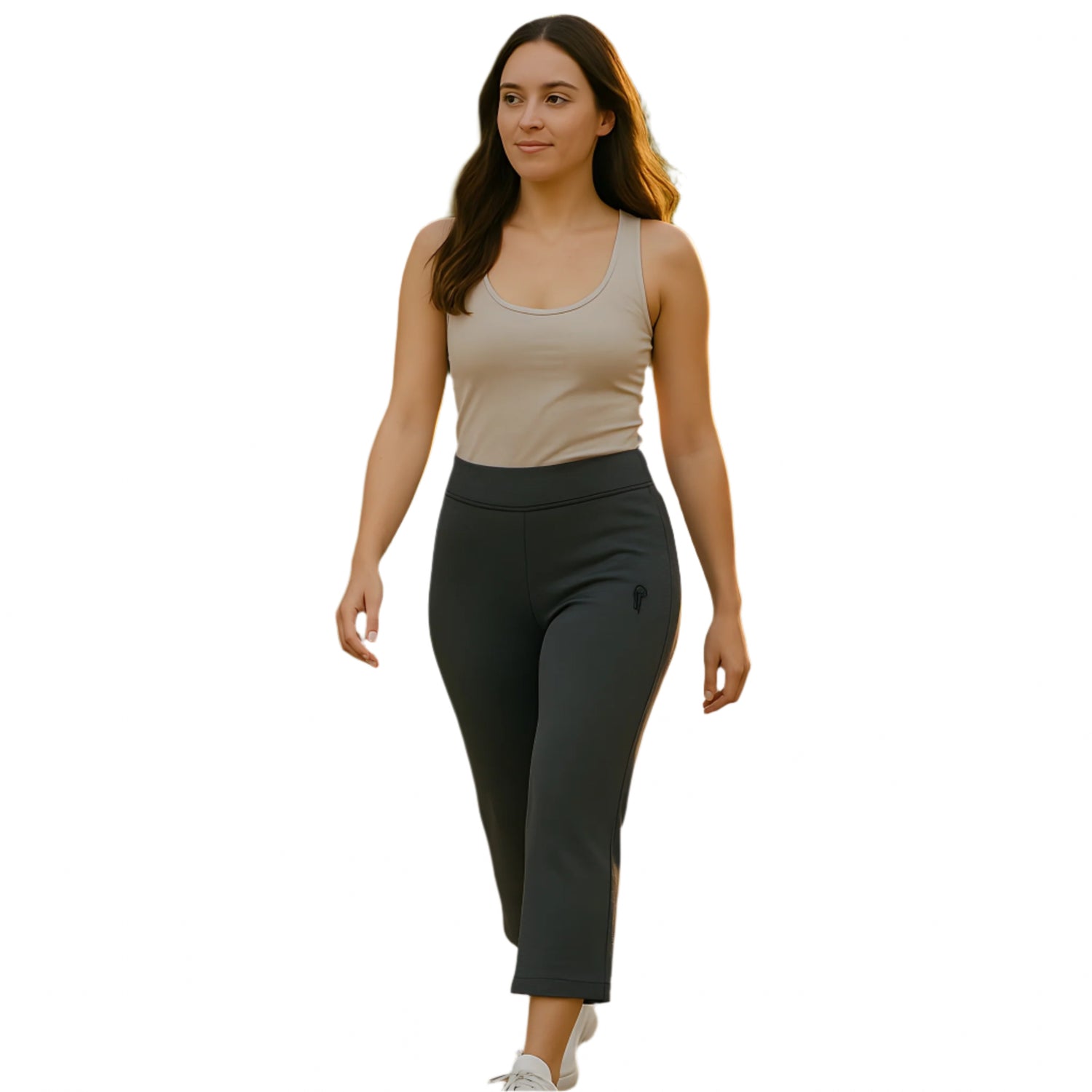 Women's Gray Casual Yoga Pants with Embroidered Spyderpunk Logo - Sizes SM-2XL