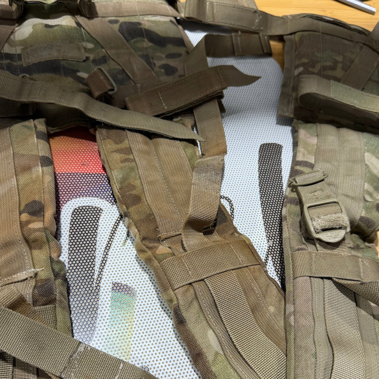 US Military MOLLE Enhanced Frame Shoulder Straps - OCP Camo - Large Rucksack Damaged