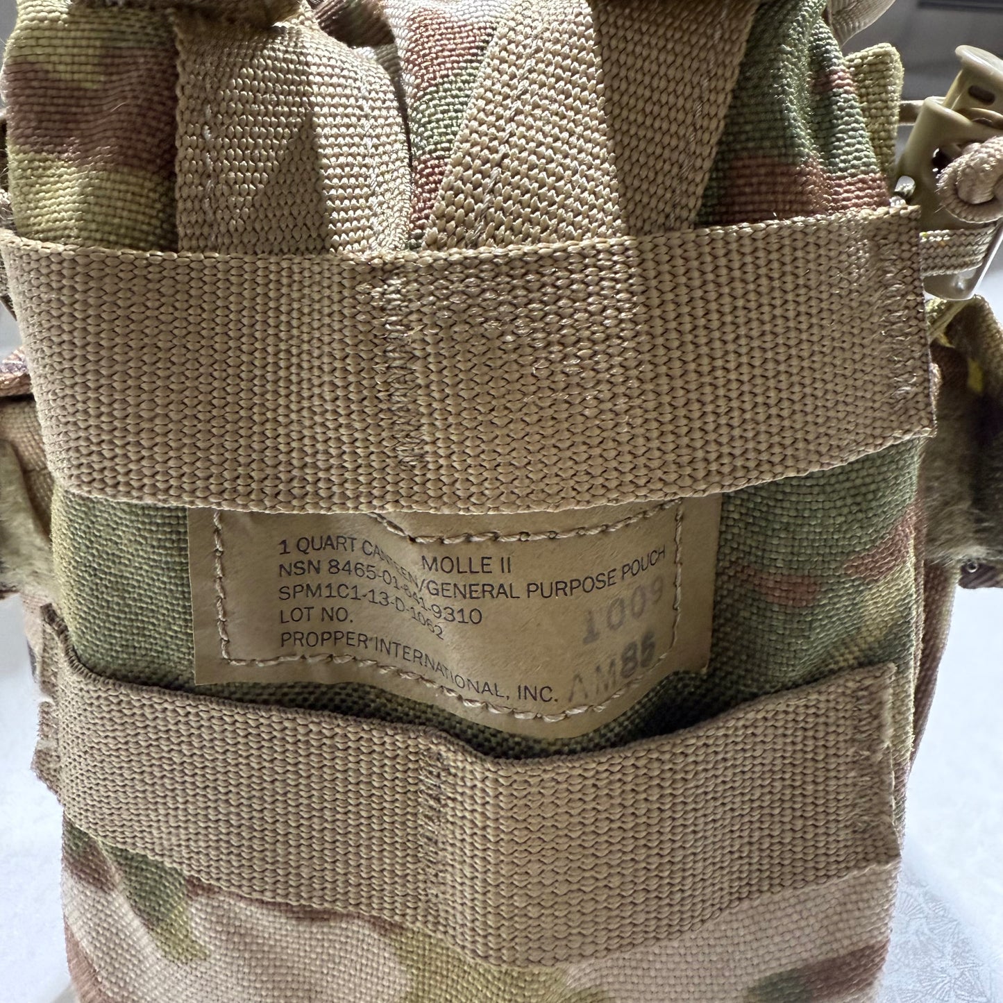 US Military MOLLE Canteen Cover - OCP Multicam 1-QT Pouch with Quick Release - Excellent