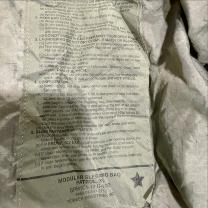 US Military Patrol Sleeping Bag Foliage Green Modular System XL