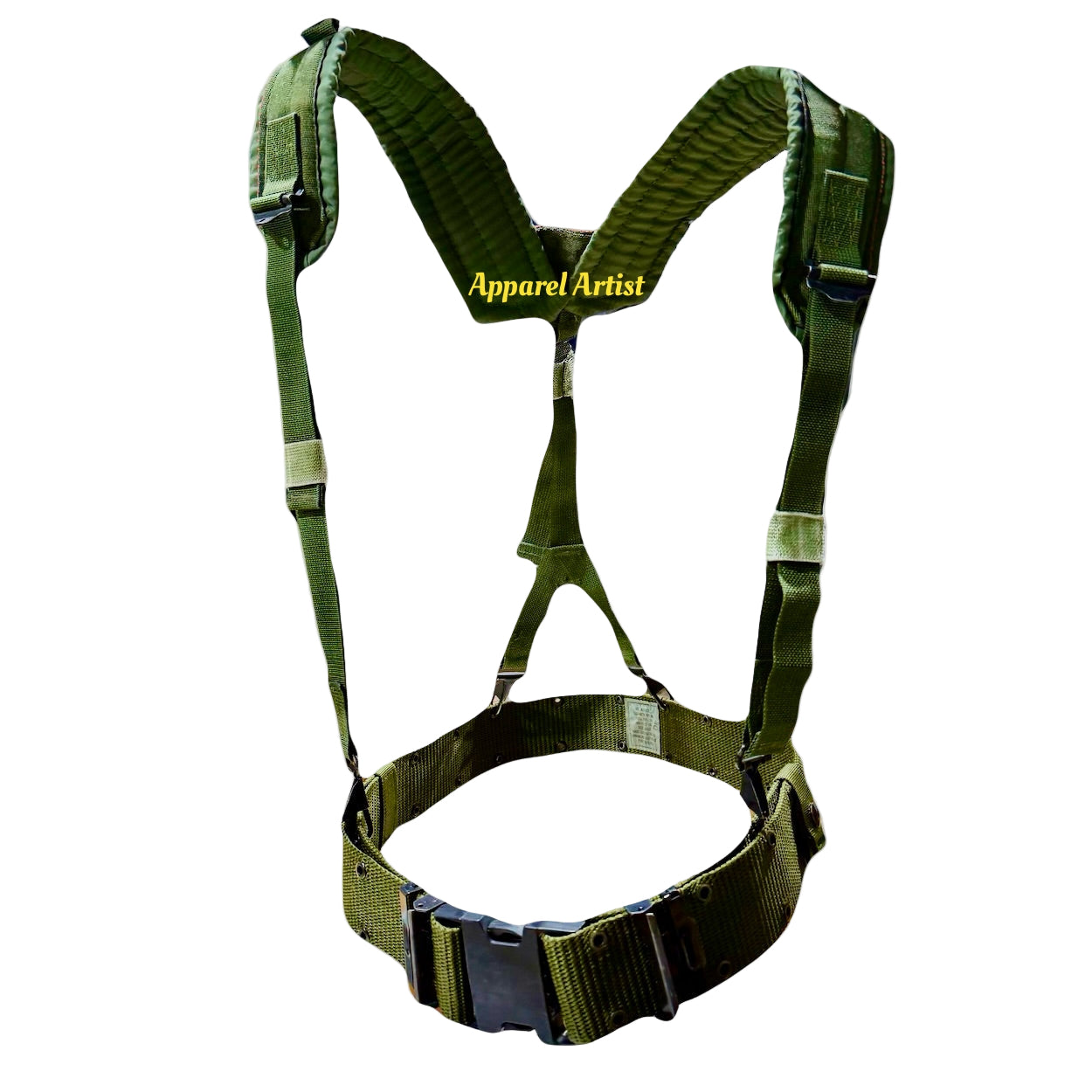 US Military Tactical Pistol Belt with Y-Suspenders - Quick Release - Large (32-48")