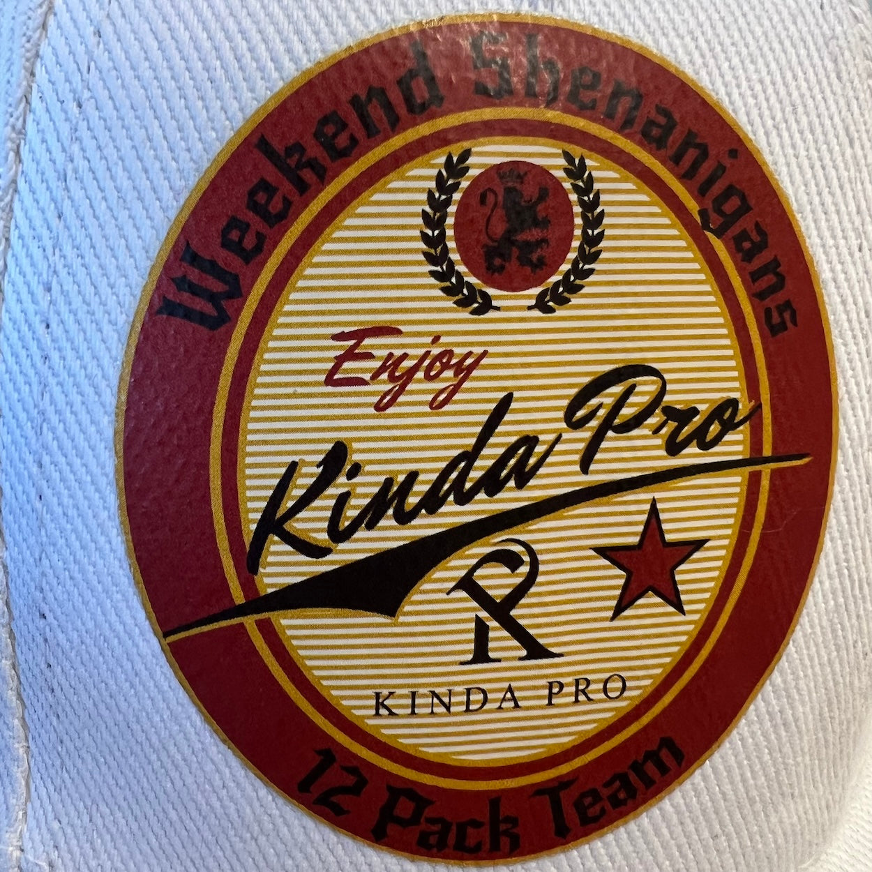 Kinda Pro 'Weekend Shenanigans' Denim Baseball Cap Adjustable