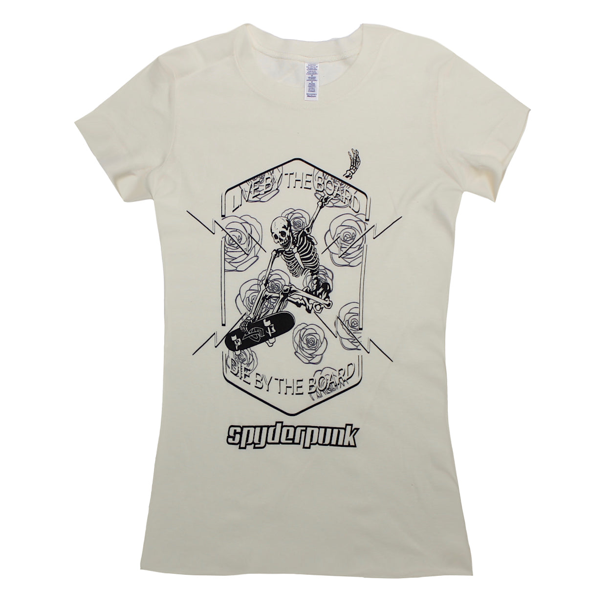 Women's Live By The Board Fitted Tee - Spyderpunk Sports