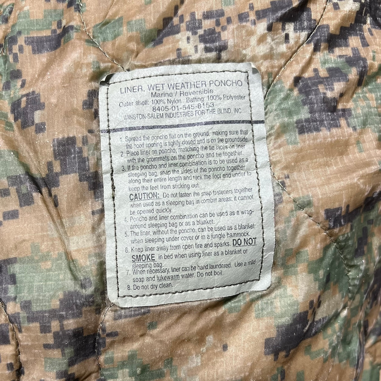 US Military Digital Woodland Poncho Liner AKA Woobie