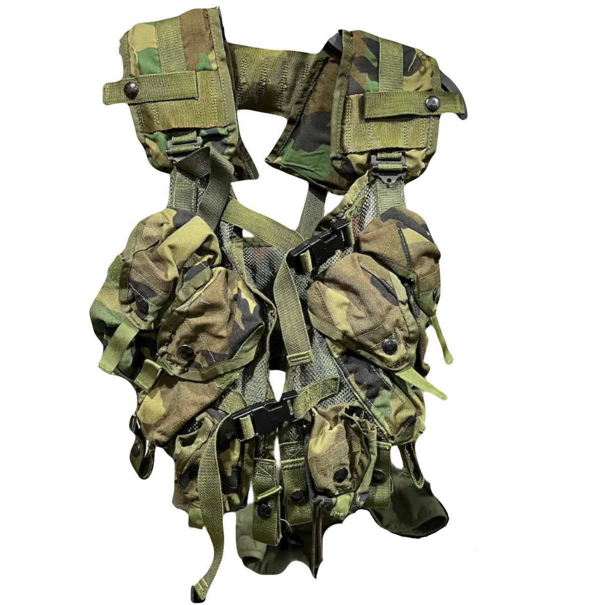 US Military Load-Bearing Vest with Pouches - Woodland M81 BDU