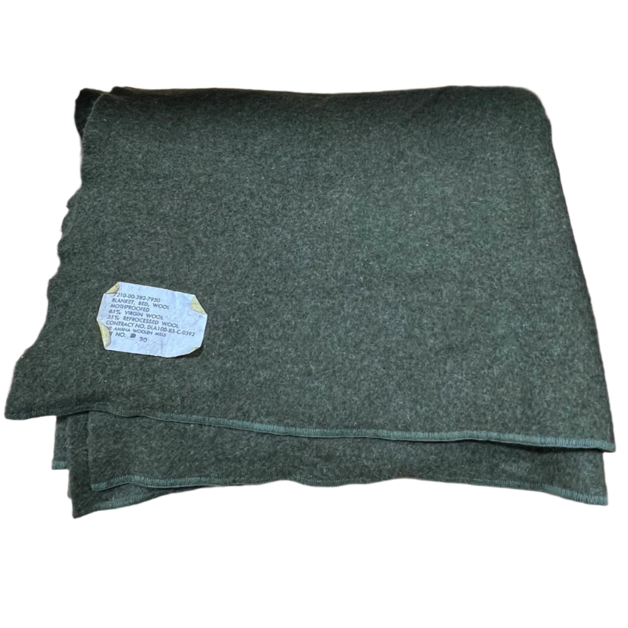 US Military Wool Blanket Made in USA | Olive Drab | 80"×62"