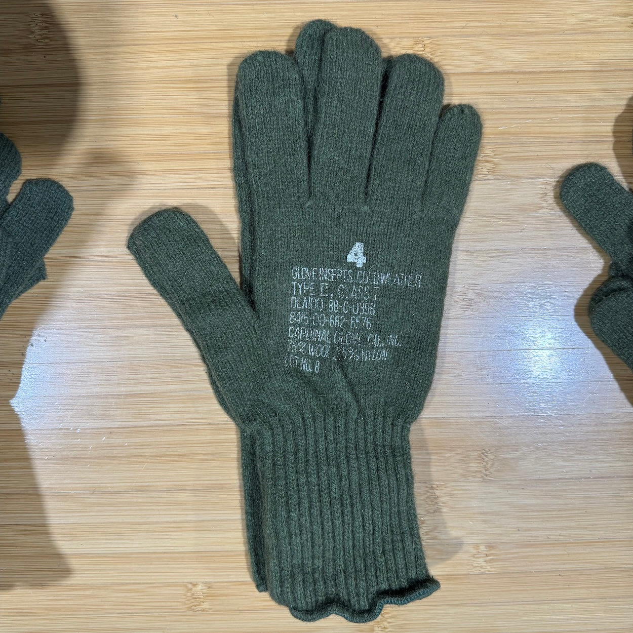 US Army Wool Glove Liners OD Green - Cold Weather Military Surplus - New