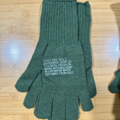 US Army Wool Glove Liners OD Green - Cold Weather Military Surplus - New