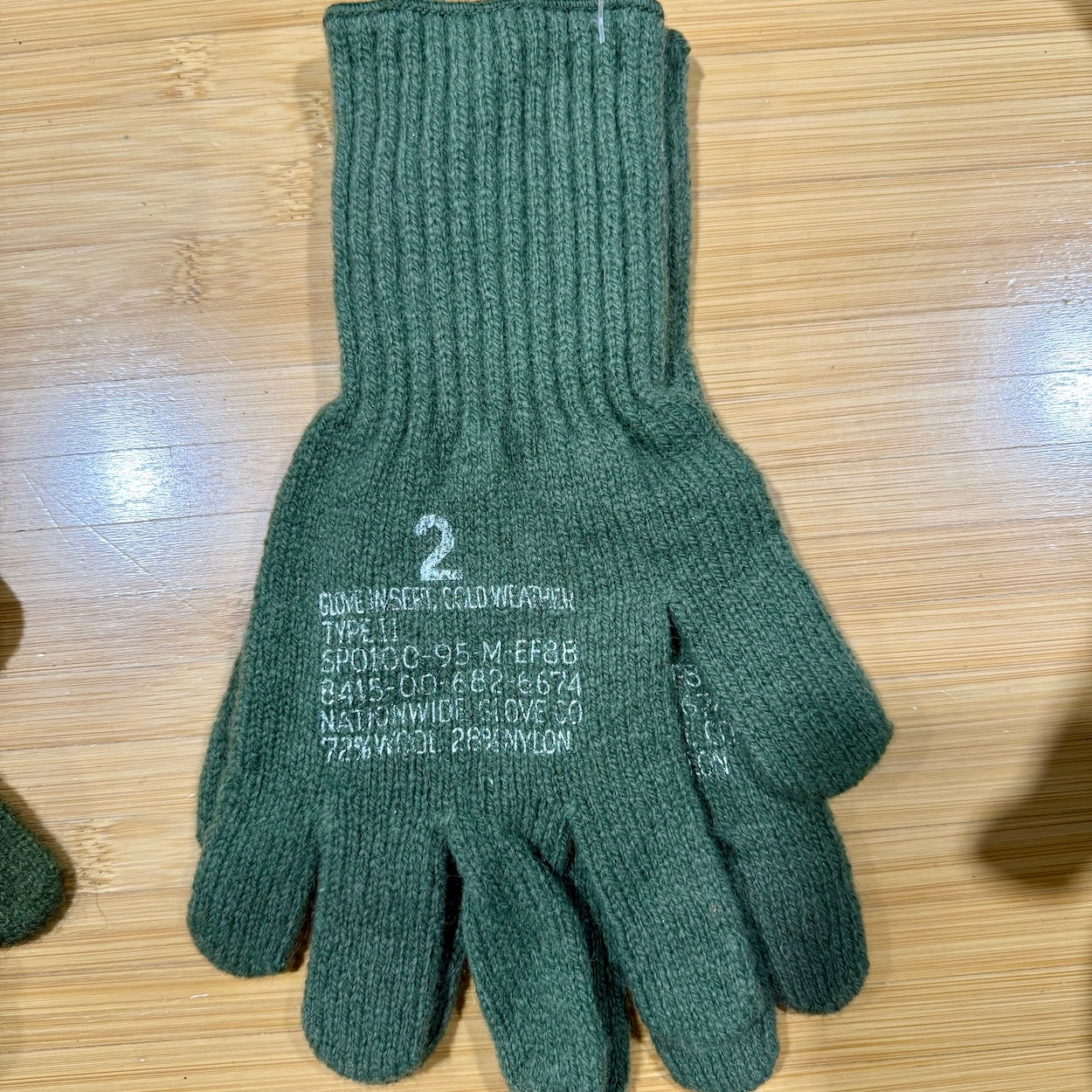 US Army Wool Glove Liners OD Green - Cold Weather Military Surplus - New