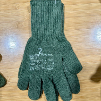 US Army Wool Glove Liners OD Green - Cold Weather Military Surplus - New