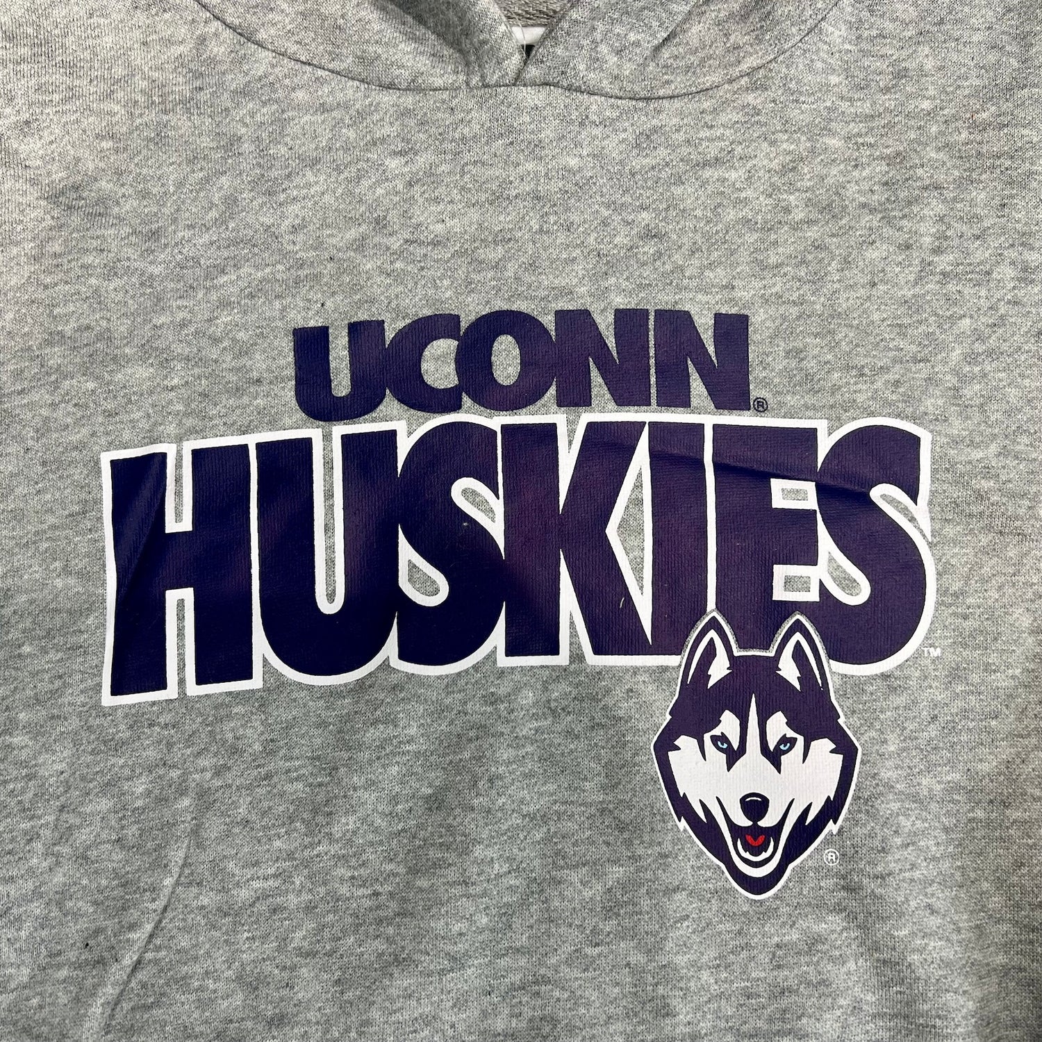 UConn Huskies Youth Gray Fleece Hoodie by Russell Sports