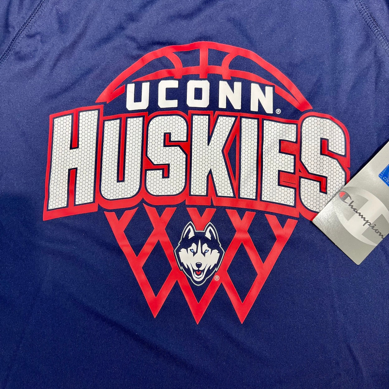 UConn Huskies Youth Blue Polyester T-Shirt by Champion