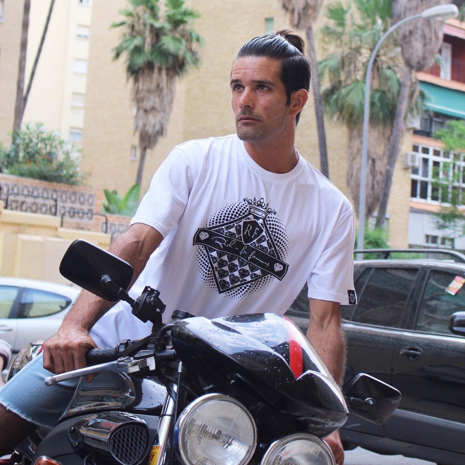 White Half Sleeves Tee 