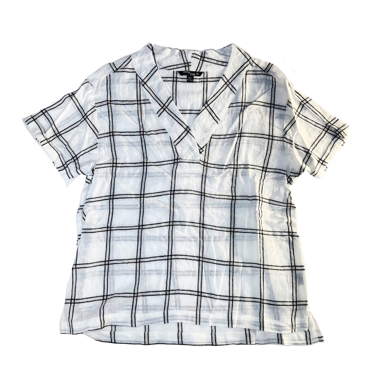 Women's Soft V-Neck Short Sleeve Shirt - Linen Rayon Blend