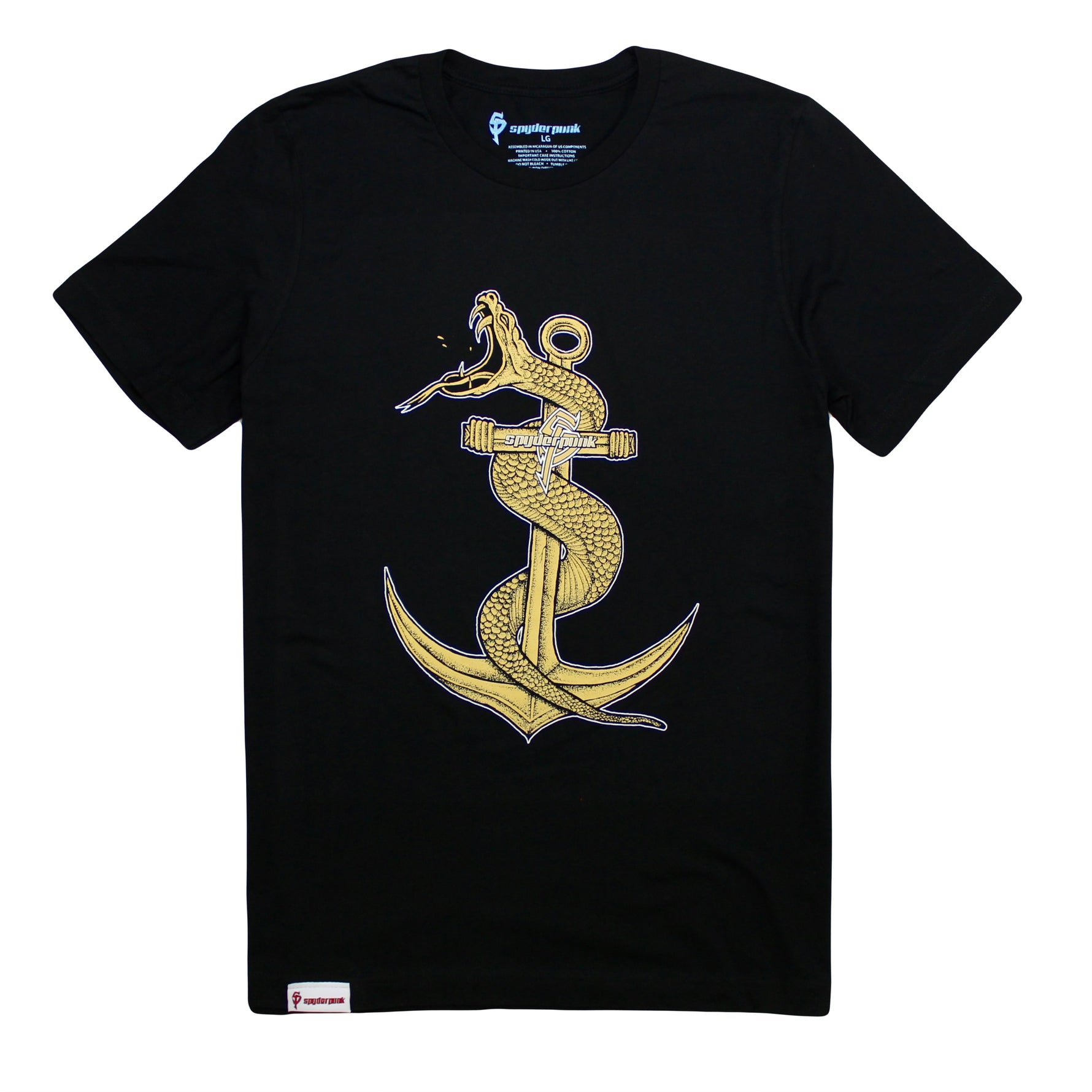 Shop Black With Golden Anchor Tee