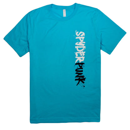 T Shirt Wet Paint Design In Blue Printed Spyderpunk