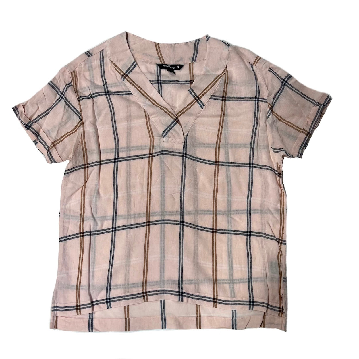 Women's Soft V-Neck Short Sleeve Shirt - Linen Rayon Blend