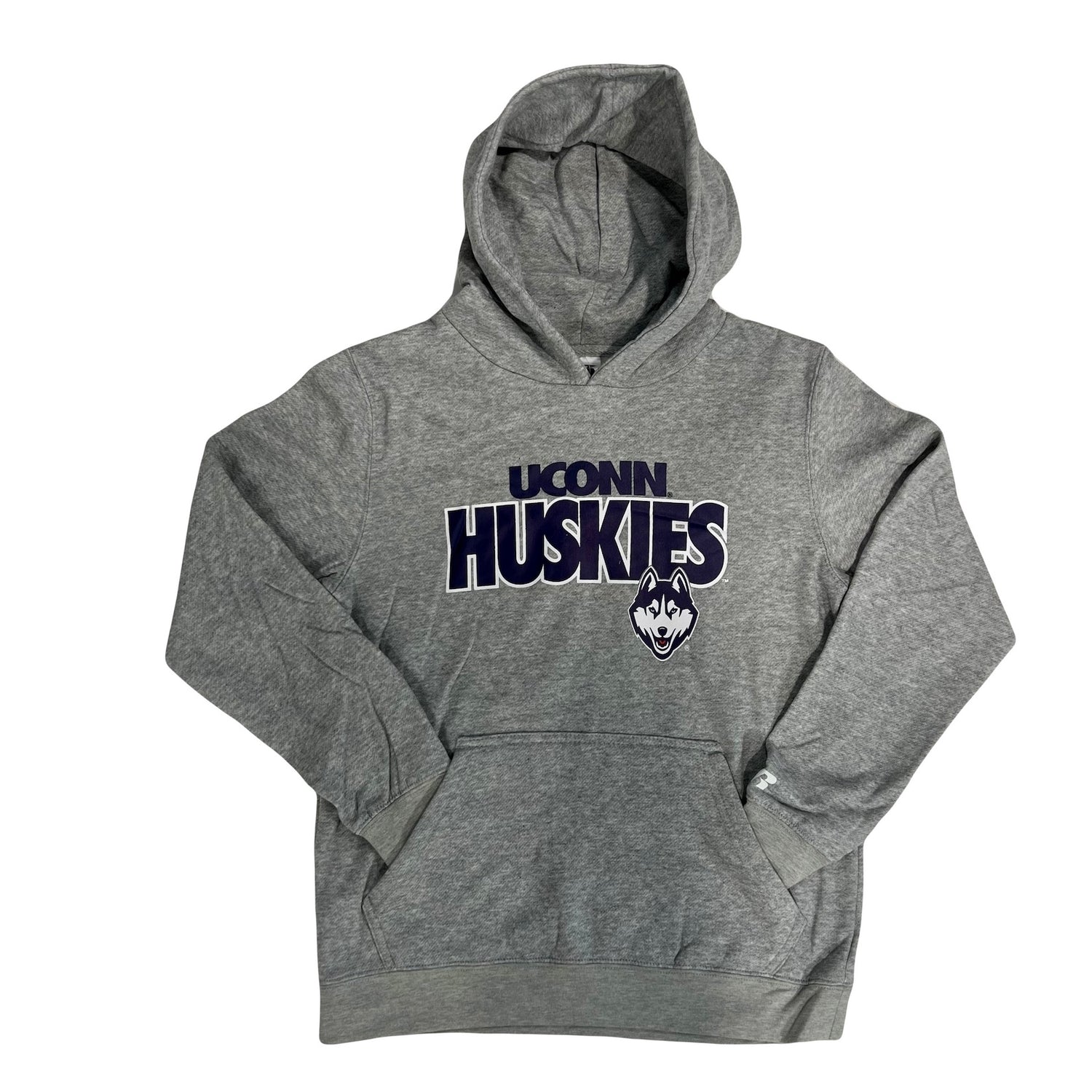 UConn Huskies Youth Gray Fleece Hoodie by Russell Sports