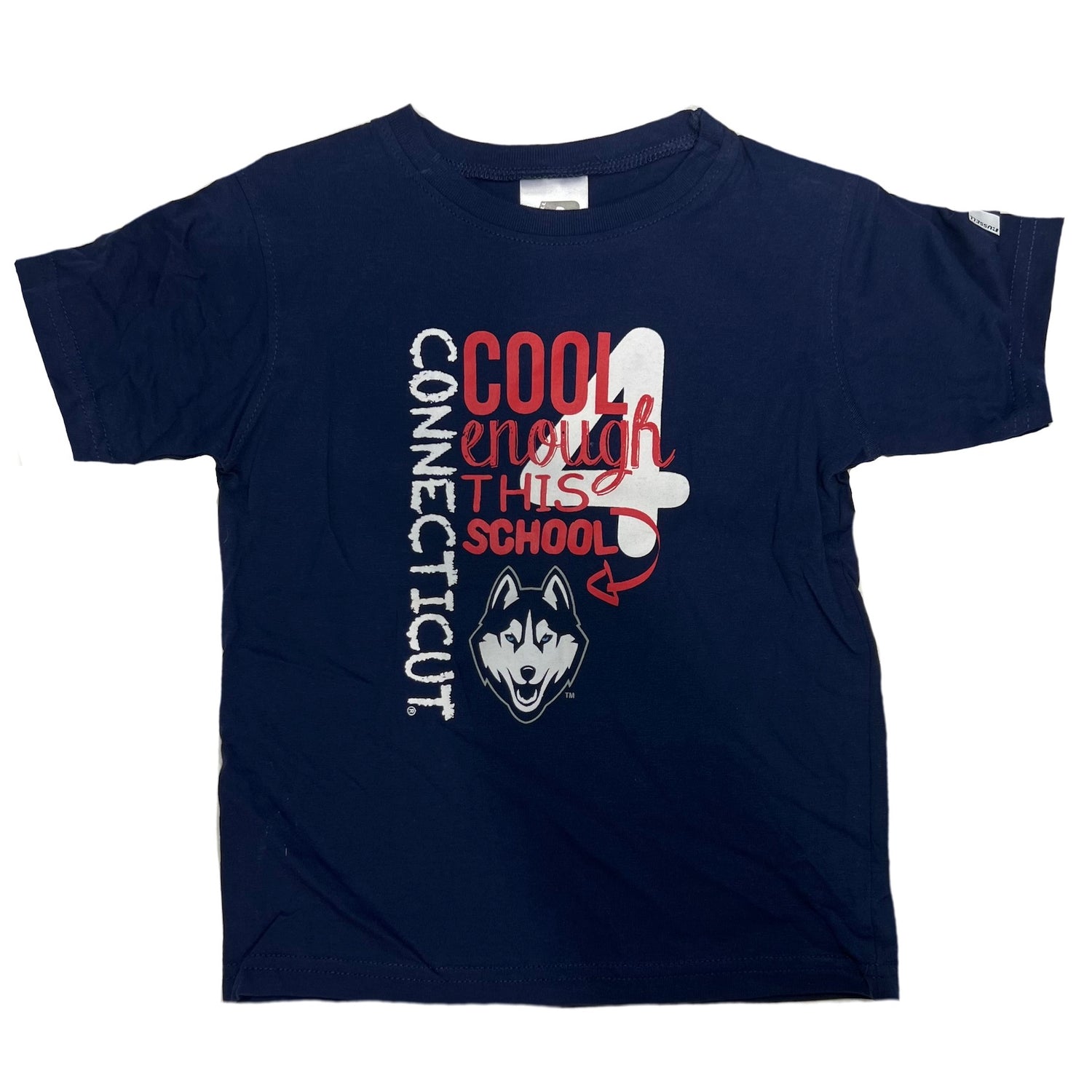UConn Huskies Toddler Blue 'Cool For School' Cotton T-Shirt by Russell Sports - Sizes 2T-5T