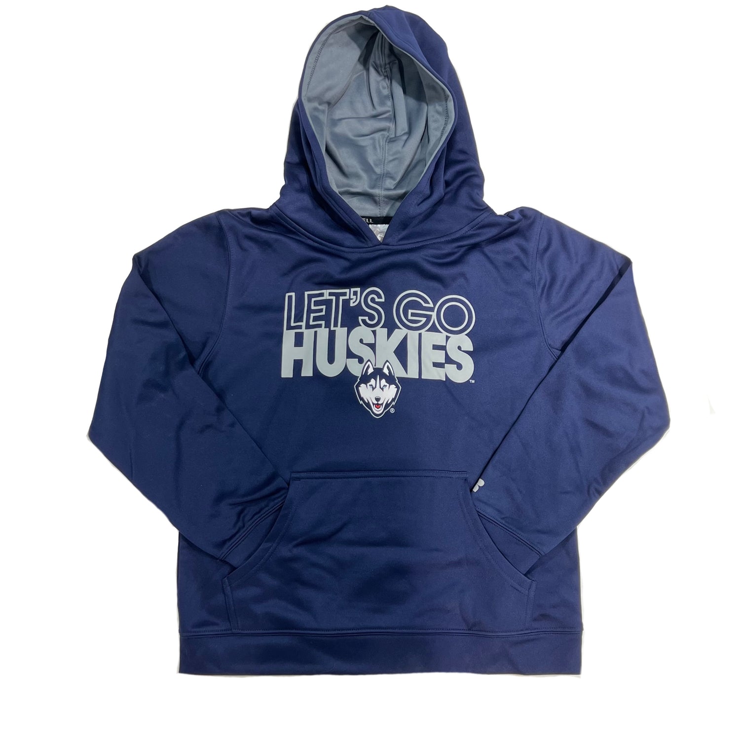 UConn Huskies Youth Blue 'Let's Go' Quick-Dry Hoodie by Russell Sports