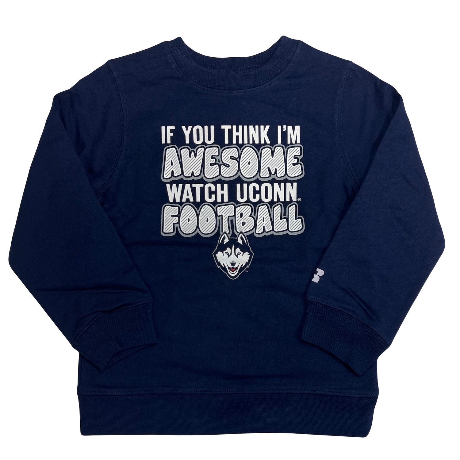 UConn Huskies Toddler Blue Football Sweatshirt by Russell Sports