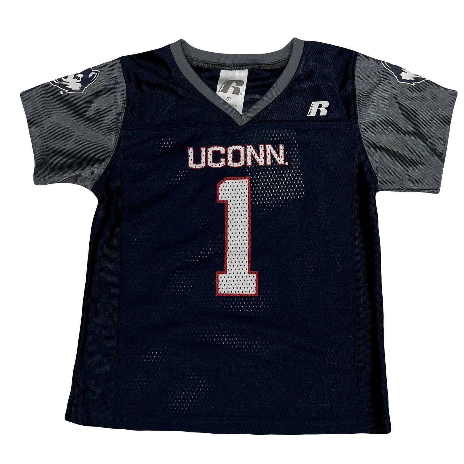 UConn Huskies Toddler Blue Football Jersey by Russell Sports