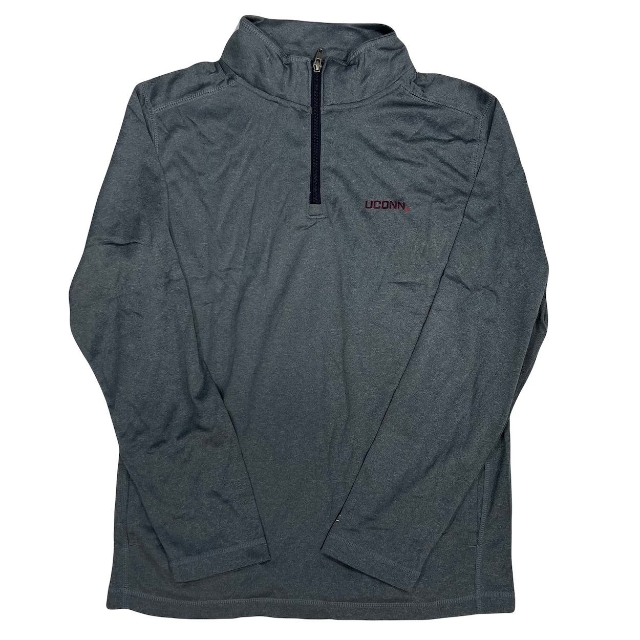UConn Huskies Youth Gray 1/4 Zip Pullover Hoodie by Champion