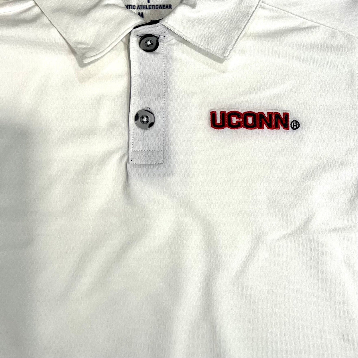 UConn Huskies Youth White Embroidered Polo Shirt by Champion